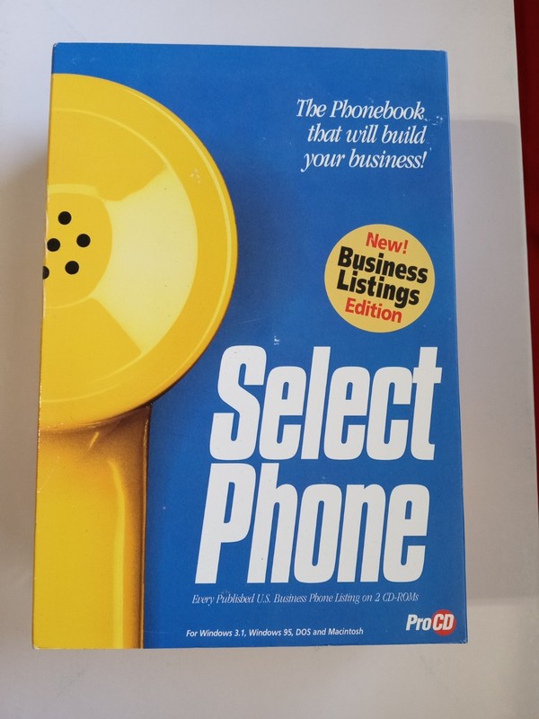 Select Phone Business Listings CDs CD-ROM Sealed New Phonebook 1997