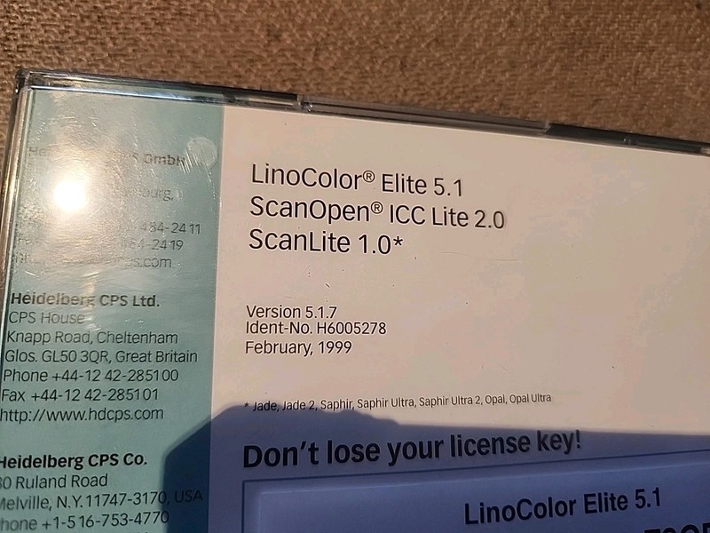 Heidelberg Linocolor Elite 5.1, ScanOpen ICC Lite 2.0, ScanLite 1.0 CD gallery