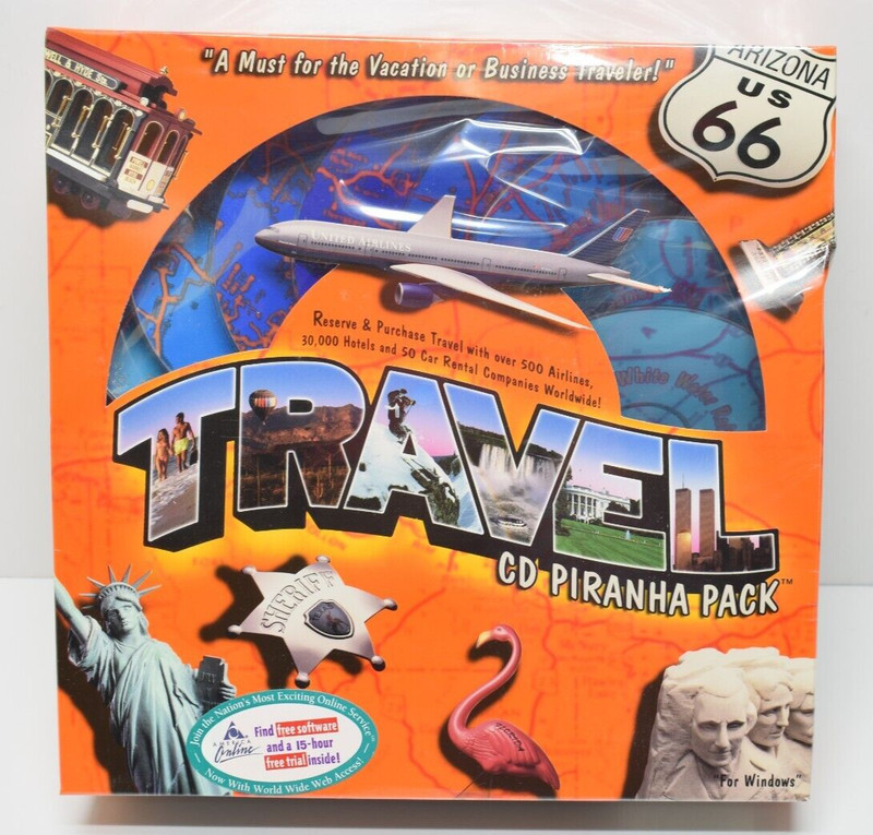 Vintage Travel Vacation Software Big Box 1996 CD-ROM Windows New Sealed