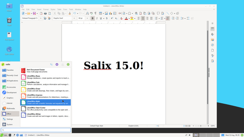Salix Linux 15.0 - DVD or USB Flash Drive gallery
