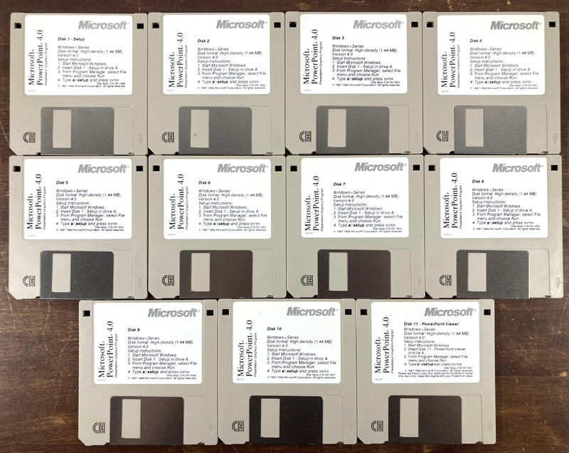 Microsoft PowerPoint 4.0 For Windows 95 Floppy Disk 3.5″ Vintage Software PC