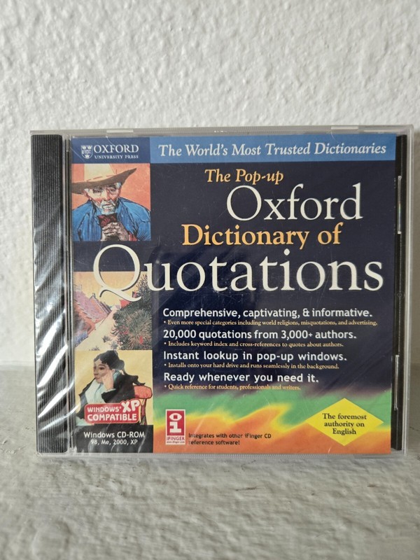 The Pop-up Oxford Dictionary of Quotations _ CD-ROM _ Windows 98, Mẹ, 2000, XP