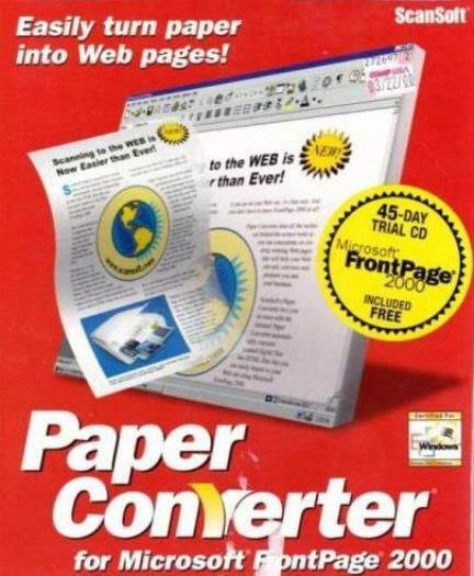 Paper Converter For MS Frontpage 2000 w/ Manual PC CD turn documents into web