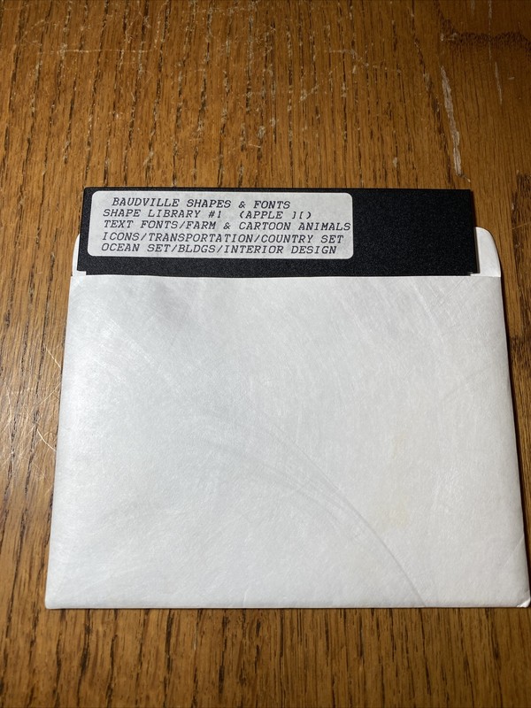 Apple IIe IIc Software Baudeville Shapes & Fonts Kid Stuff Shapes