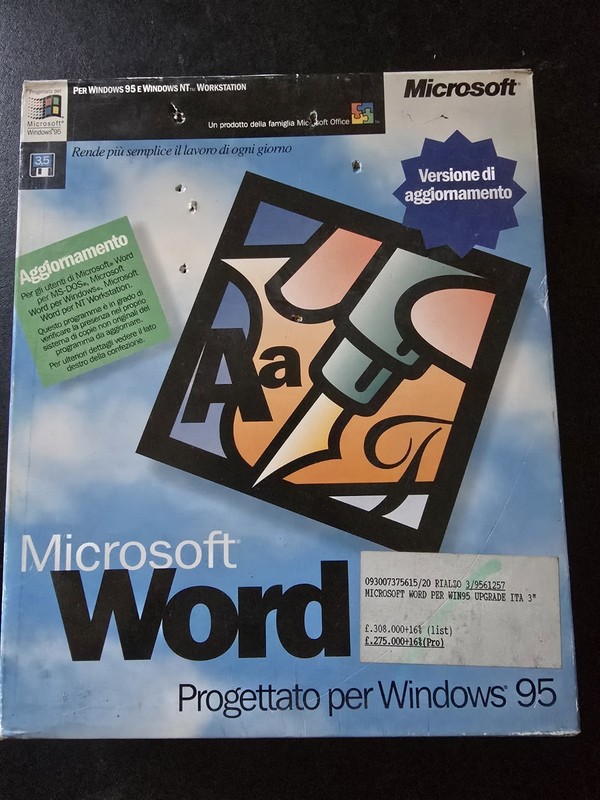 Microsoft MS Word for Windows 95 & NT Upgrade 3.5″ Floppy Disks Vintage Sealed!