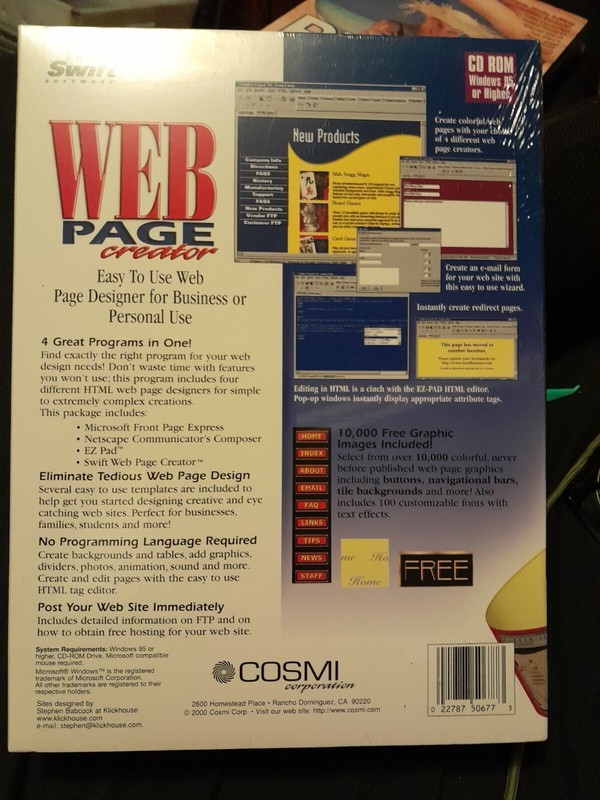 Swift Vintage Web Page Creator PC CD New Factory Sealed gallery