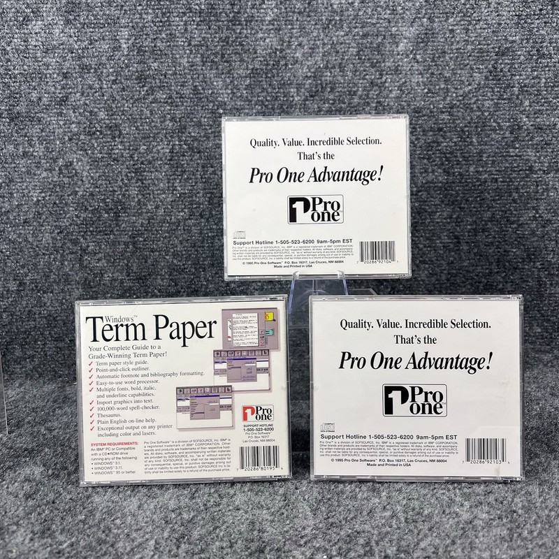 Pro One Multimedia CD-Rom School Lot Of 3 Algebra, Geometry & Term Paper 1995 gallery