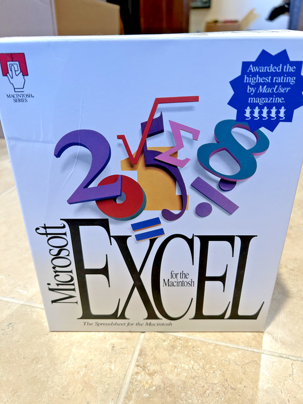 Microsoft Excel 4.0 Spreadsheet Software for Vintage Macintosh Computer