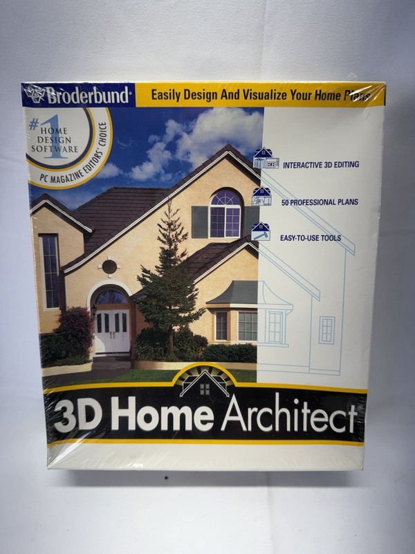 Broderbund 3D Home Architect Big Box Windows CD-ROM And User’s Guide