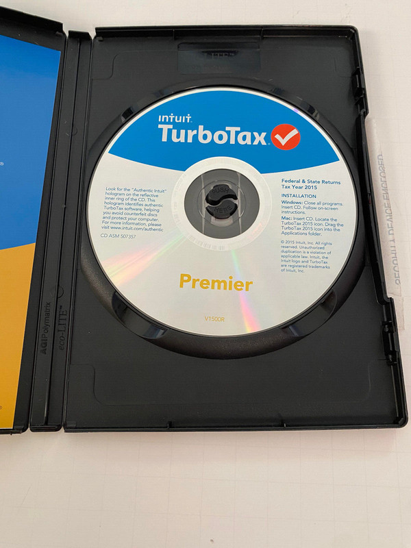 TurboTax Premier 2015 Investments & Rental Property Tax Preparation USED Disc gallery