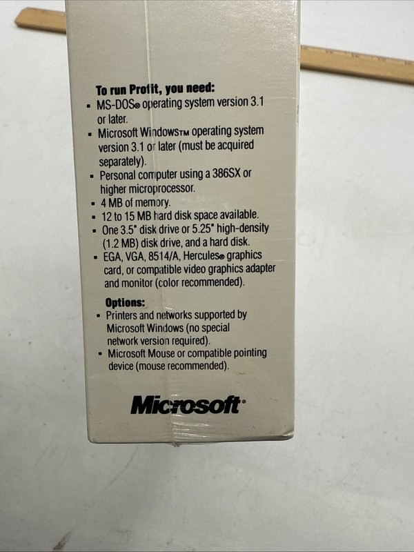 Microsoft Profit Business Management Accounting Software DOS Windows Rare SEALED gallery