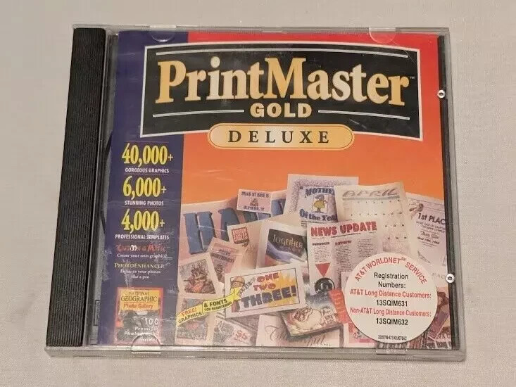 Printmaster Gold Deluxe (version 4.0) – Windows 95 and Windows 3.1 – CD-ROM
