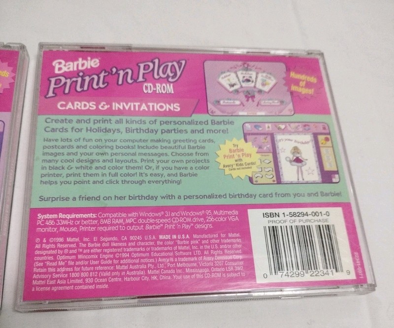 Barbie Print 'n Play PC CDS Invitations, Decoration, party, Calendar & Banners gallery