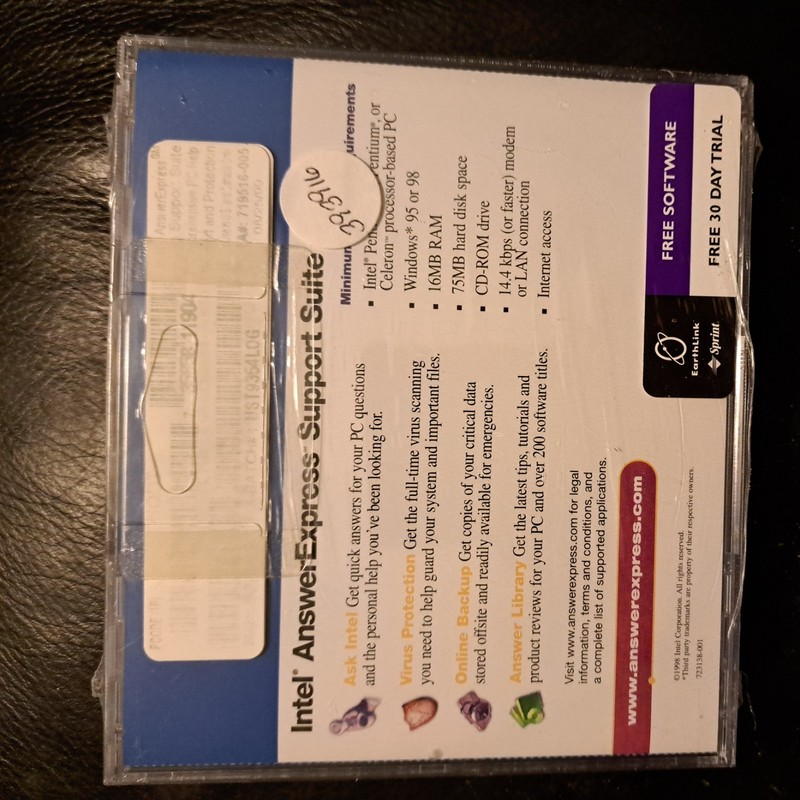 Intel Answer Express Support Suite CD Software 1998 Windows 95 / 98 Sealed READ gallery