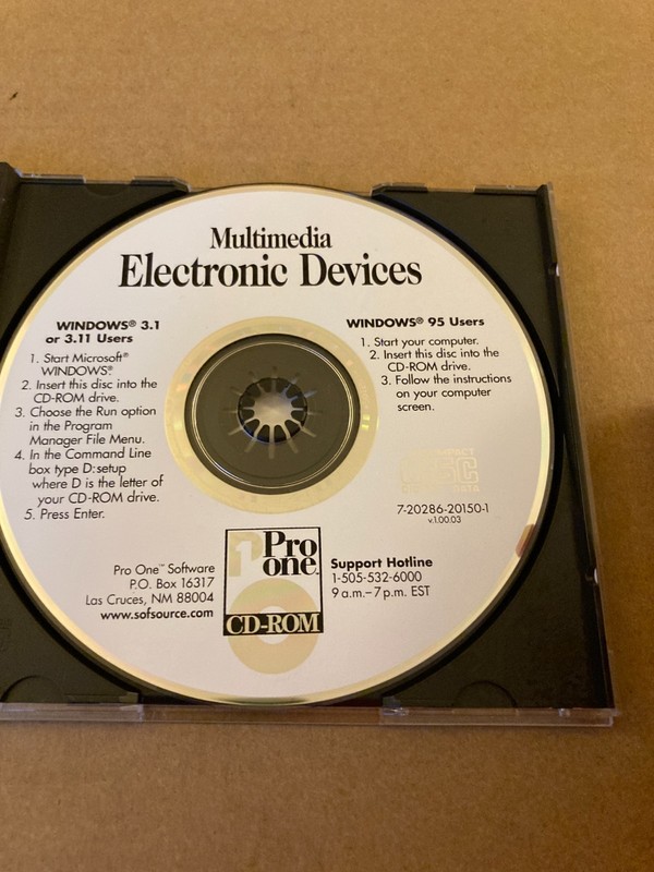 Multimedia Electronic Devices by Pro One (CD-ROM) Win 3.1/95 Vtg gallery