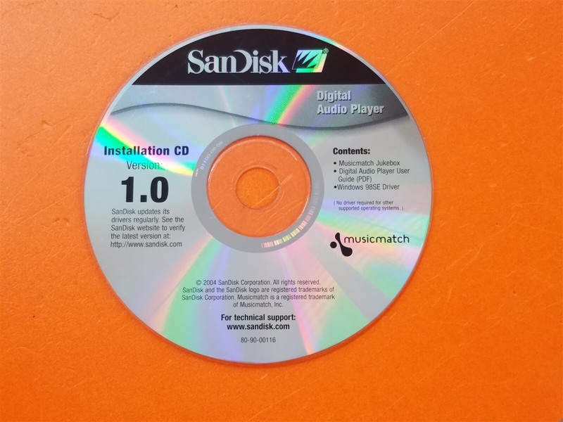 ⭐️⭐️⭐️⭐️⭐️ PC CD Disc Sandisk Digital Audio Player Installation Version 1.0