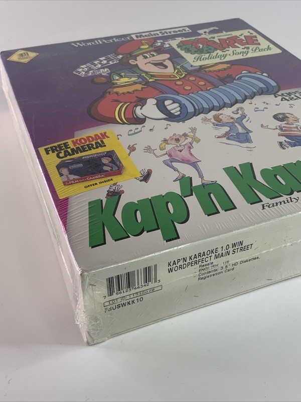 VTG 1994 WordPerfect Main Street Kap'n Karaoke Sing Along Entertainment New OS gallery