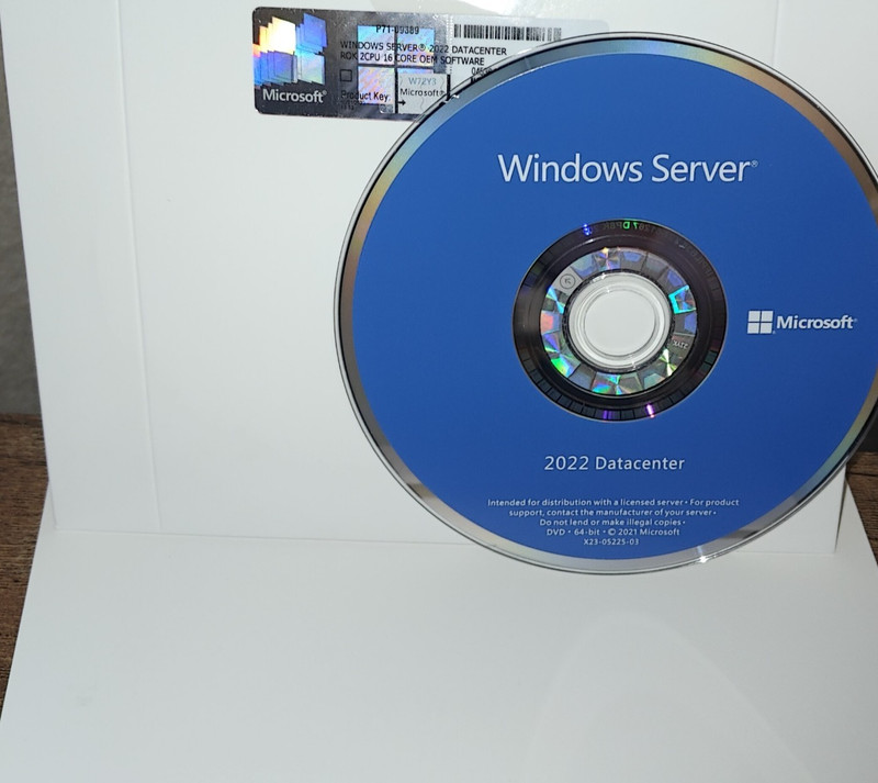Windows Server 2022 Datacenter Edition – 16 Core License w/ 50 Reg & RDS CALs