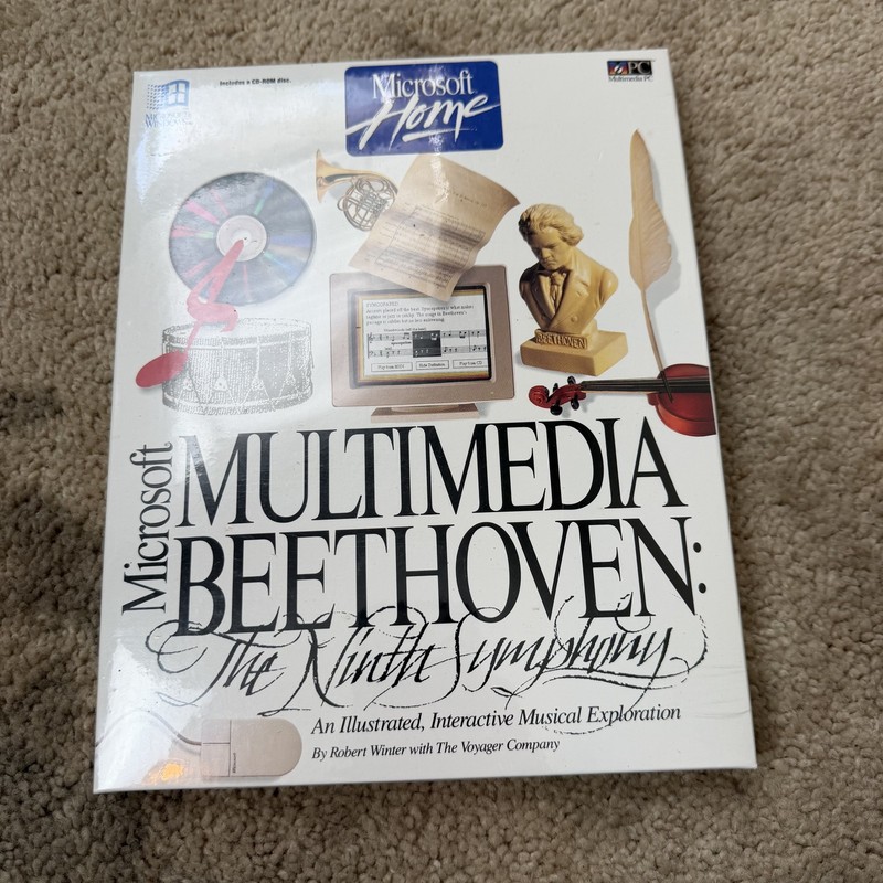 Microsoft Multimedia Beethoven The Ninth Symphony CD-ROM Windows 3.1/95 PC New