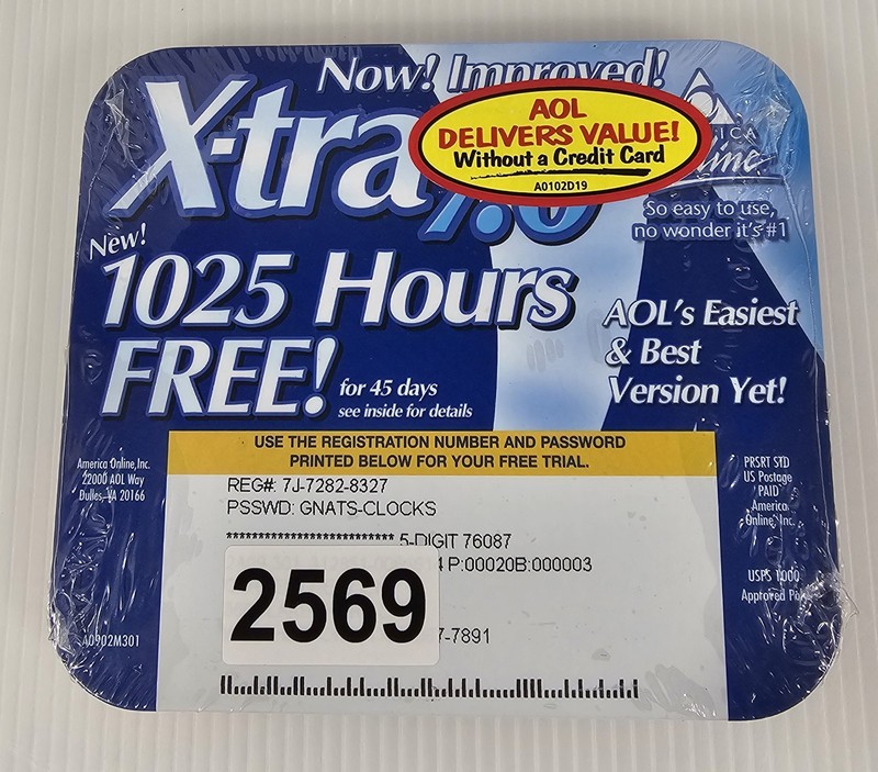 NEW SEALED Vintage AOL CD Version 7.0, 1025 Hours FREE, Metal Tin gallery