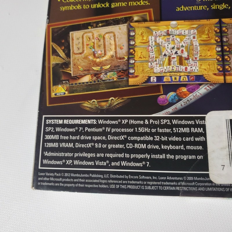 NEW LUXOR Variety Pack Adventures Mahjong 5th Passage CD Rom Video Game Shooter gallery