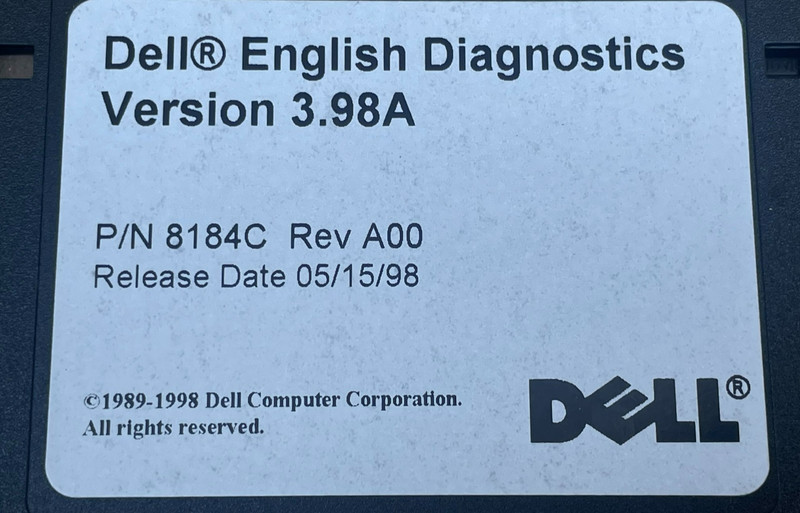 Dell English Diagnostics Version 3.98A P/N 8184C Rev A00 gallery