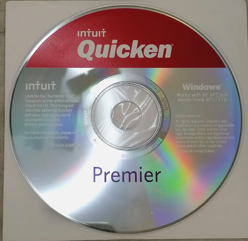 Intuit Quicken Premier 2014 CD PN:504850