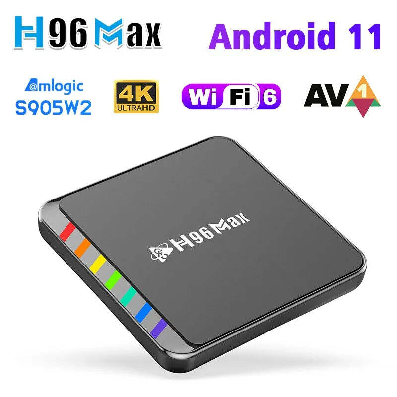 Smart TV Box Android 11 S905W2 4GB 32GB 64GB AV1 Quad Core WIFI6 4K H96 Max W2