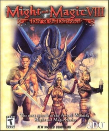 Might and Magic VIII 8 Day of the Destroyer PC CD battle knight dragon elf game!