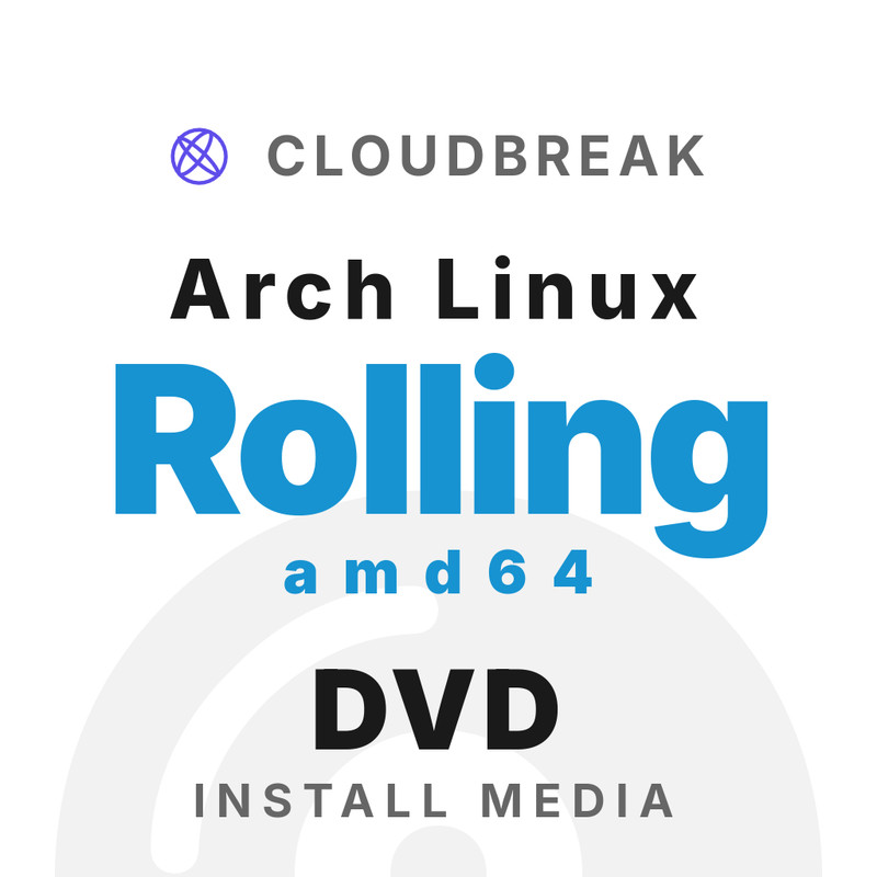 Arch Linux Rolling amd64 Bootable/Live Install DVD NEW