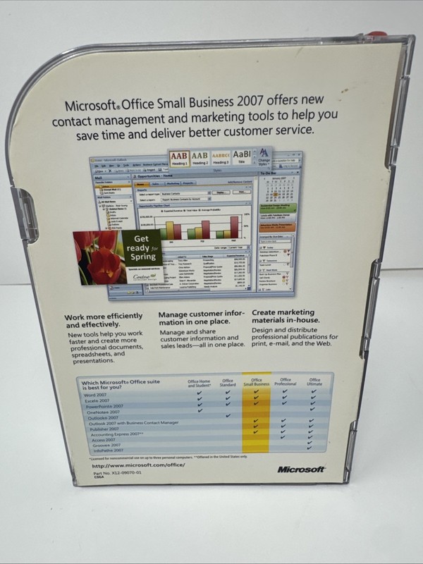 MICROSOFT OFFICE Small Business Edition 2007 UPGRADE w/ Key number gallery