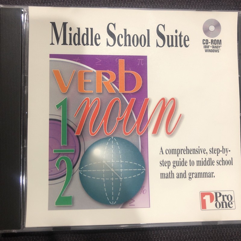 Pc Verbs 1/2 Verb Noun Pro One Middle School Suite Math Grammar Learning CD-ROM gallery