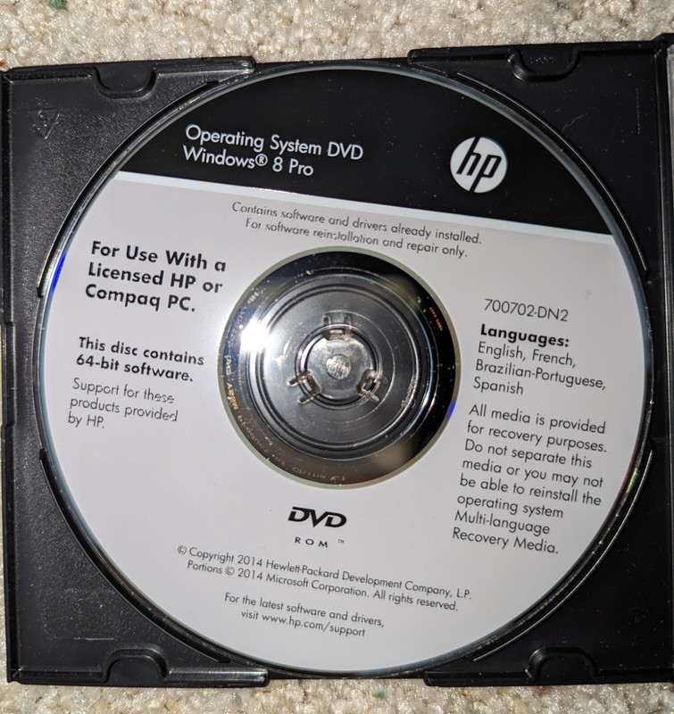 7 disc set including Windows 7 and 8 CD and office professional 2007