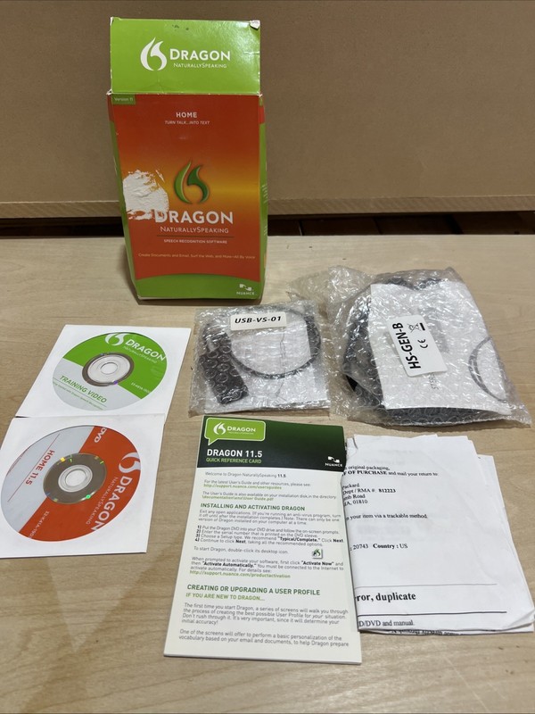 Dragon Nuance Naturally Speaking Home Version 11 w/ Head Set Open Box