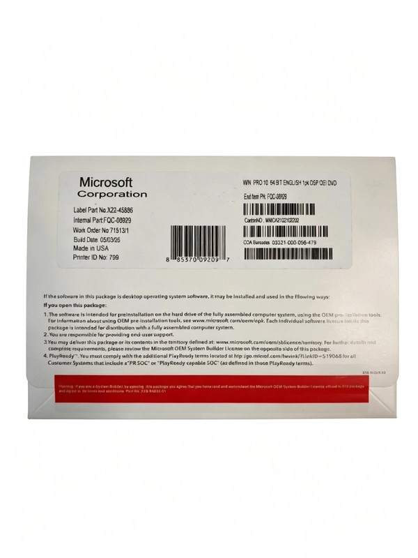 Windows 10 Pro 64 bit DVD with Product Key Local Seller | Free Shipping