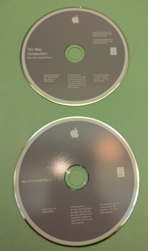 2008 Mac Computers OS X Install Discs