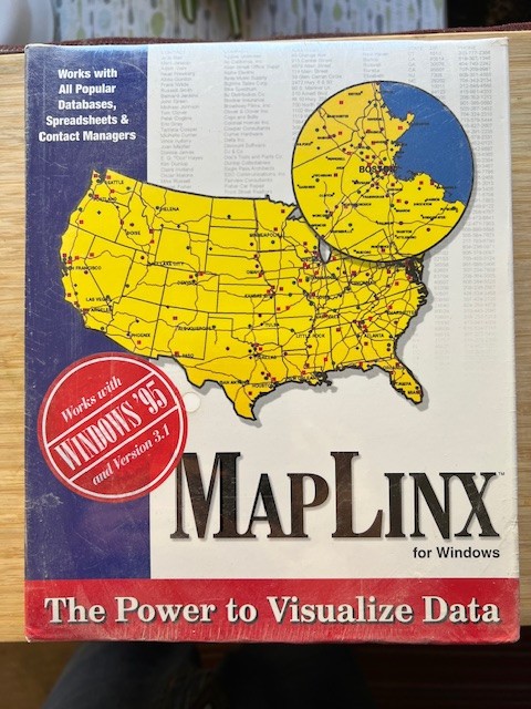 Maplinx Business Mapping Software Windows 3.1 or later, 1995. NEW!