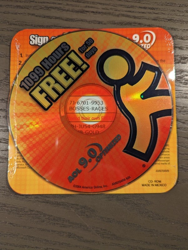 Orange AOL 9.0 Optimized Disc CD-ROM – Choice Hotel Sticker – Sealed & New