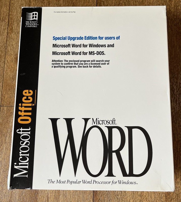 Microsoft Office Word Version 6.0 For Windows MS-DOS PC Big Box Upgrade Edition