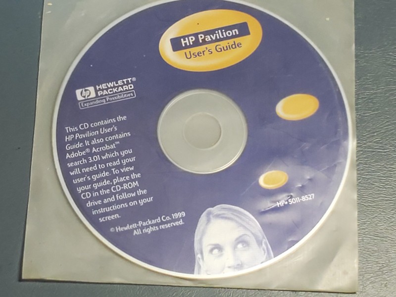 HP Pavillion User Guide on CD Disk 508-8527