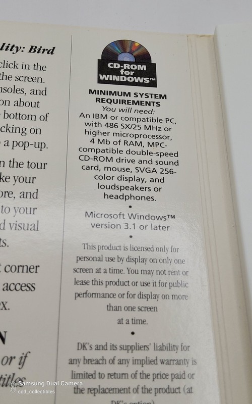 DK Multimedia Eyewitness Virtual Reality Bird CD-Rom For Windows VTG 1995, Rare gallery