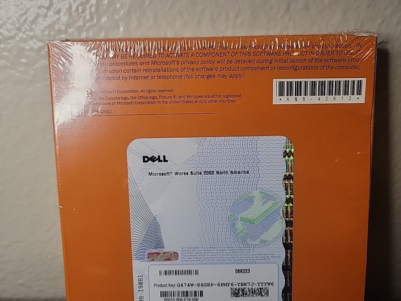 Microsoft WORKS SUITE 2002 CD Disc Product Key Word Encarta Money NOS gallery