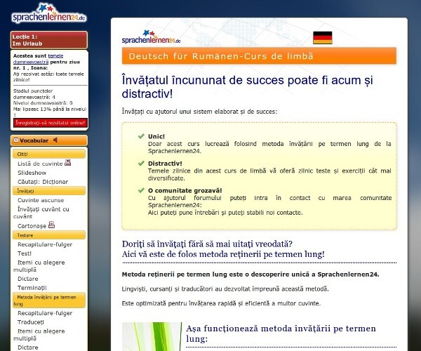Learn German for Romanians, Romanian – German Online Basic Course A1 + A2