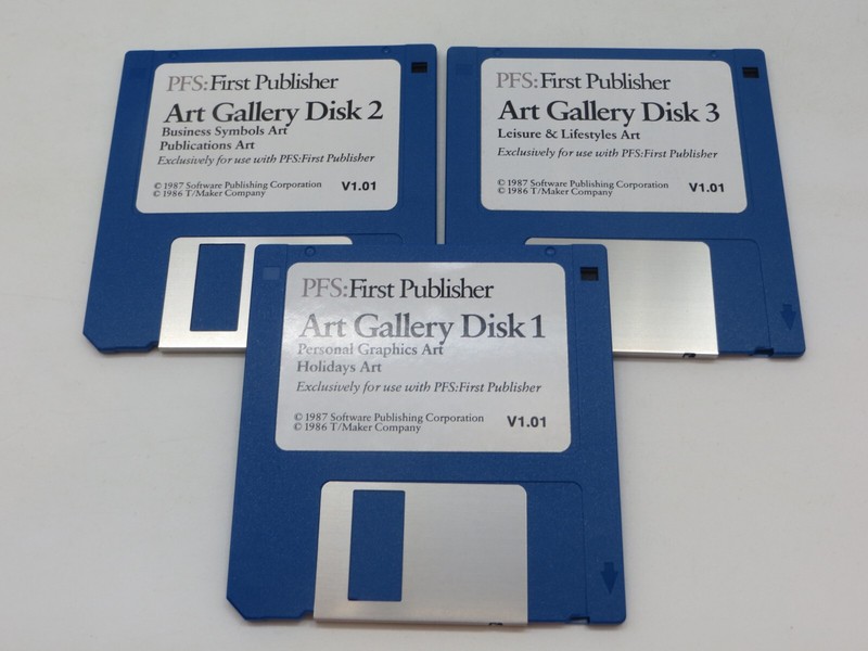 PFS: First Publisher – Art Gallery V1.01 3.5″ Floppy Disks graphics symbols art