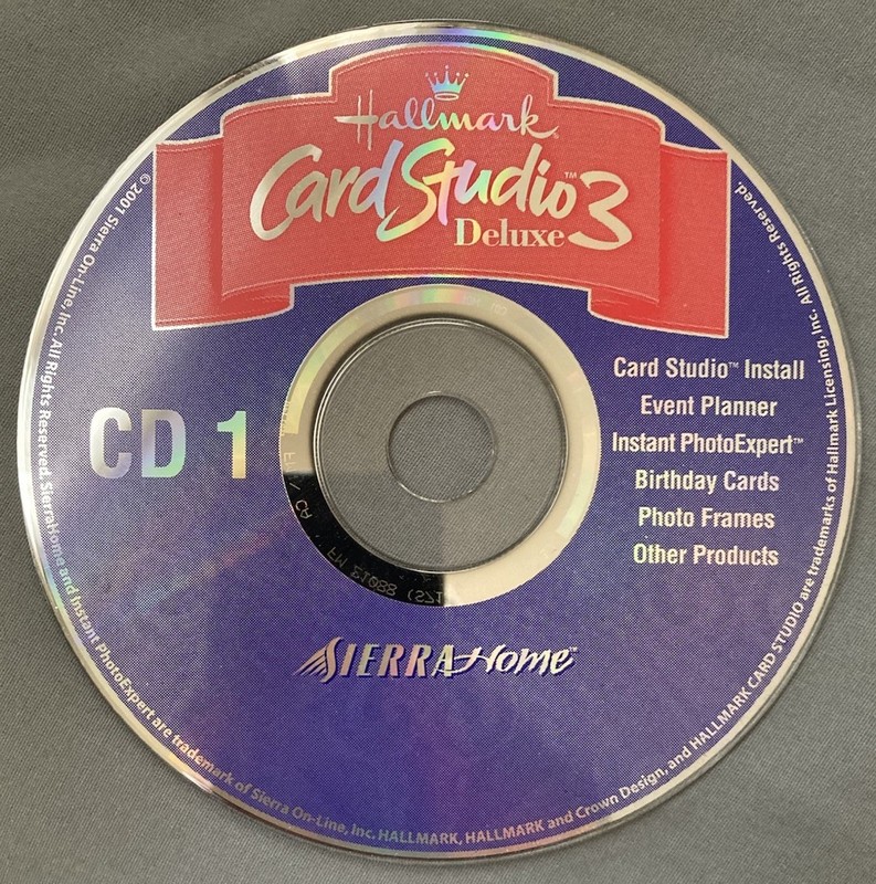 Hallmark Card Studio 3 Deluxe Software CD 1 Install Disc