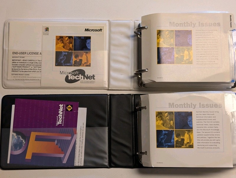 TWO (2) Microsoft TechNet Subscription Binders 64 discs 12/97 - 4/2000 PRISTINE gallery