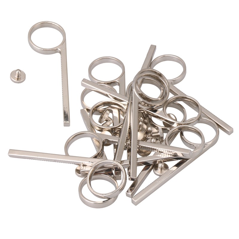 10 PCS Copper Trumpet Slide Finger Ring Silver