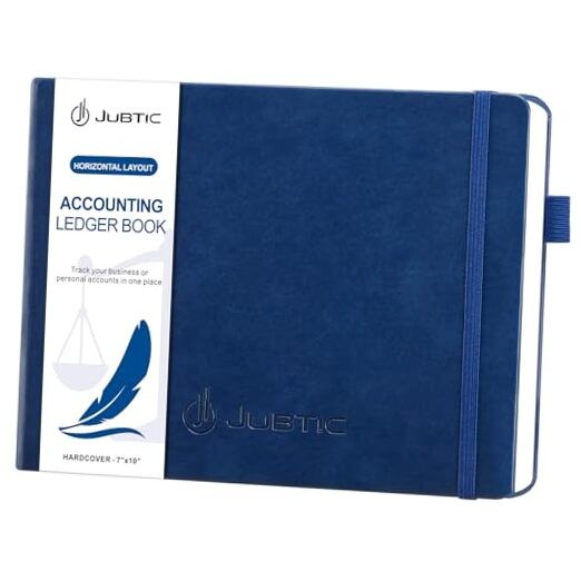 Accounting Ledger Book Horizontal - Expense Large (7x10 Inch) Navy Blue