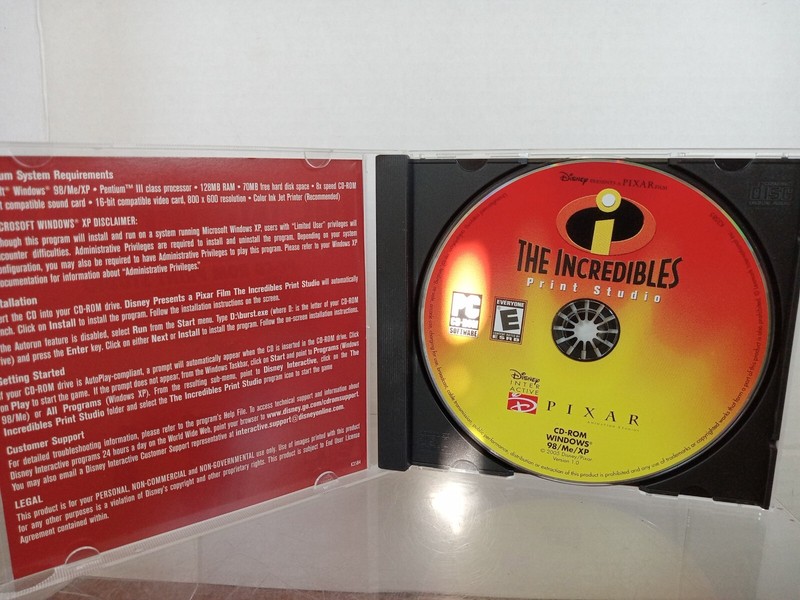 The Incredibles PC-CD Rom Print Studio Disney Pixar Sealed Software Rated E gallery