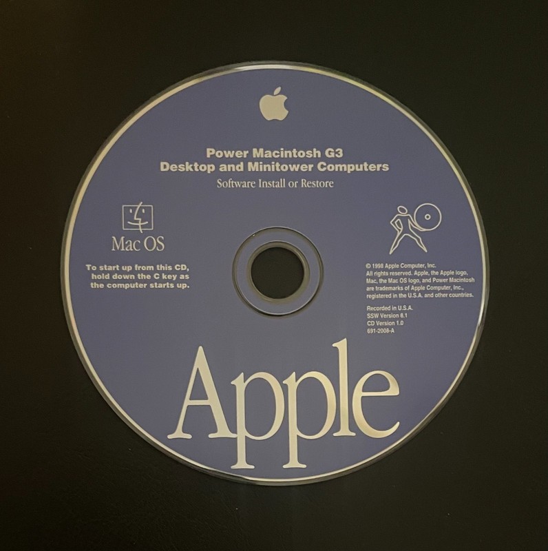 Apple Power Macintosh G3 OS 8.1 Install Restore Bootable CD Software 691-2008-A